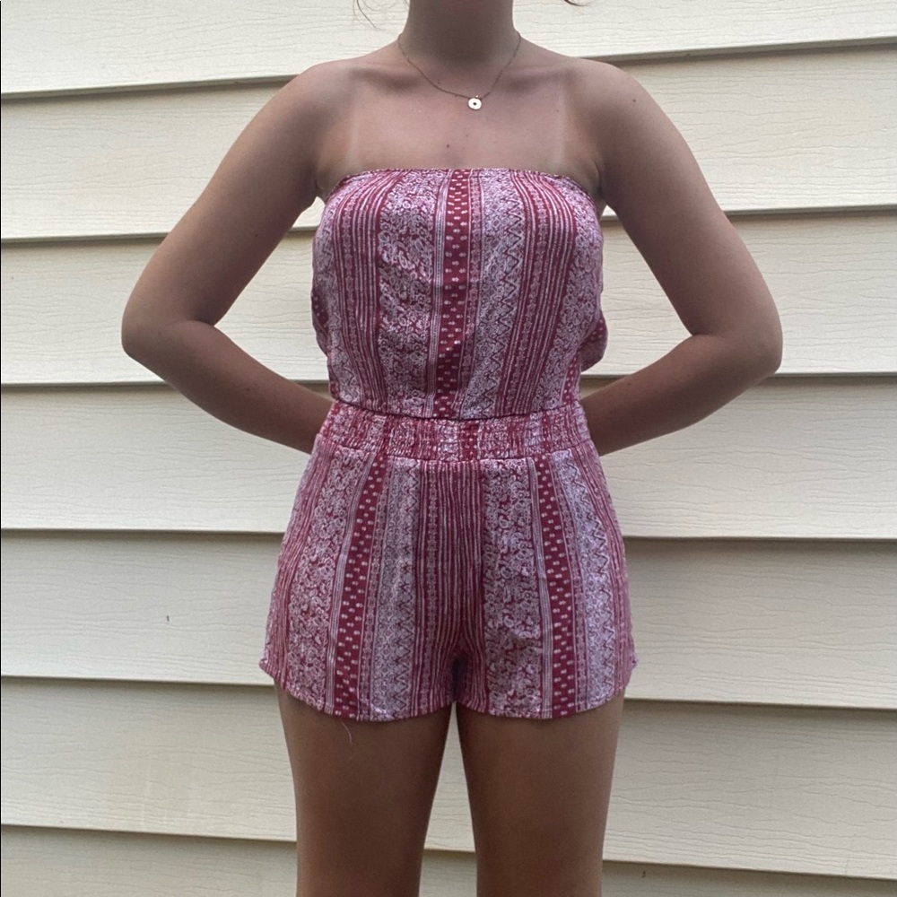Forever 21 Tribal Print Strapless Romper